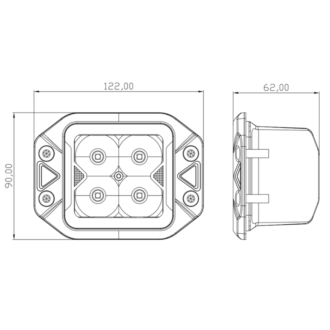 Working Light 3' With Spot Beam - W0120FMS-OL