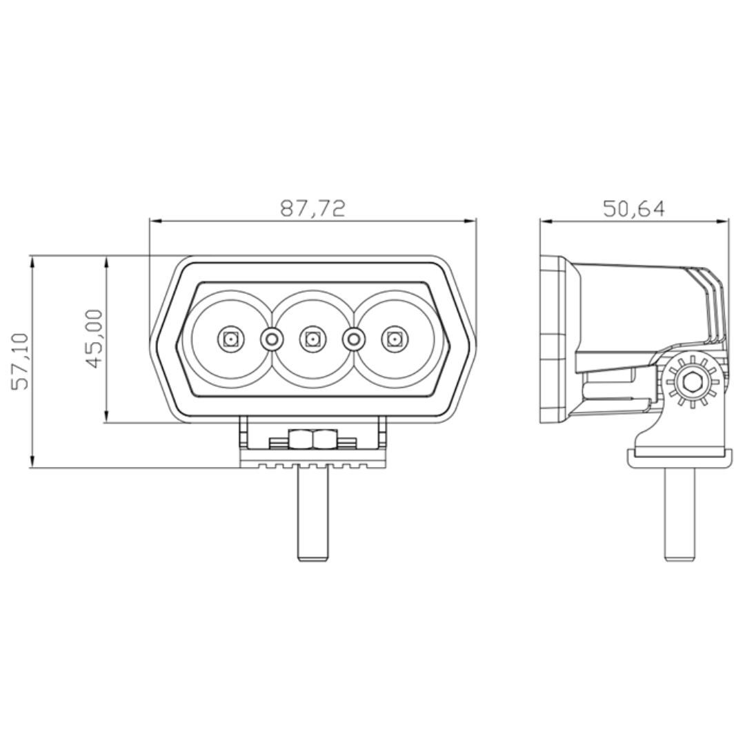 WORK LIGHT 3.5' x 2.8' WITH SPOT BEAM - W0715S-P7